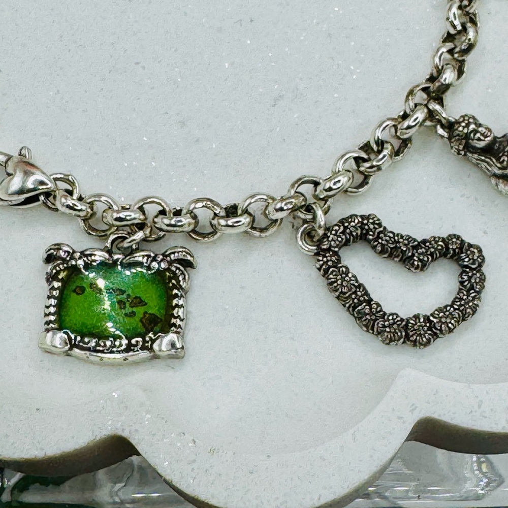 Brighton Silver Charm Bracelet with Red and Green Accents - Picture 5 of 7